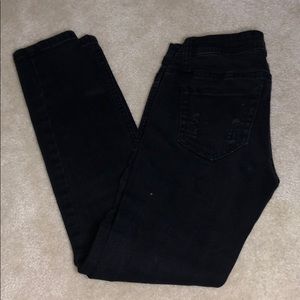 Black mono B high waisted jeans